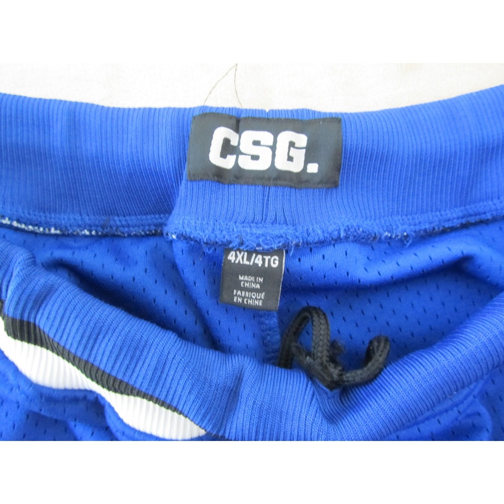 CSG Mens 4XL Mesh Basketball Shorts Royal Blue Striped Trim Athletic Big & Tall - Picture 4 of 8